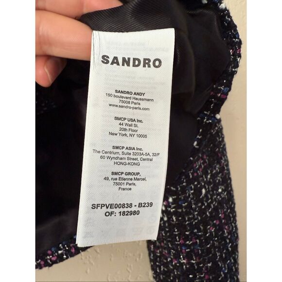 Sandro Vicky Tweed Cropped Jacket - Picture 8 of 11